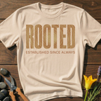 ROOTED T-Shirt - botanical nature graphic t-shirt, minimalist design, unisex tee for Nature Lovers, Garnder, Farmer, Plant Lovers