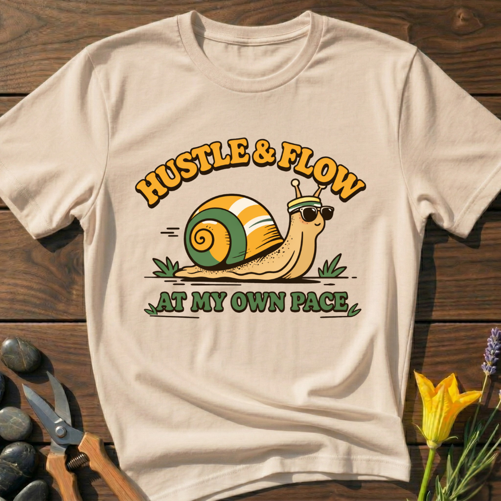 Hustle and Flow T-Shirt - botanical nature graphic t-shirt, minimalist design, unisex tee for Nature Lovers, Garnder, Farmer, Plant Lovers