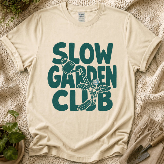 Slow Garden Club T-Shirt - Zen & Zucchinis garden graphic tee