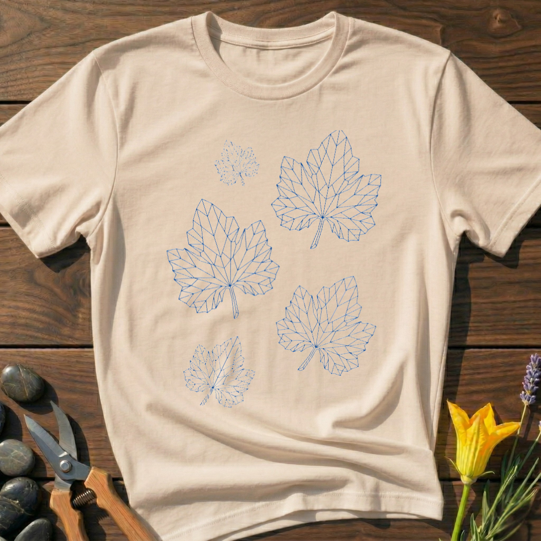 Leaf Veins T-Shirt - botanical nature graphic t-shirt, minimalist design, unisex tee for Nature Lovers, Garnder, Farmer, Plant Lovers