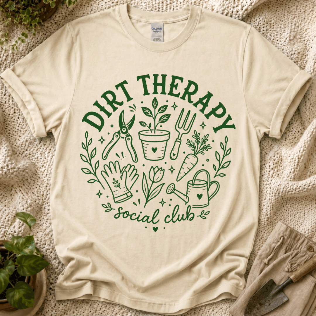 Dirt Therapy Garden T-Shirt by Zen & Zucchinis Slow Garden Club