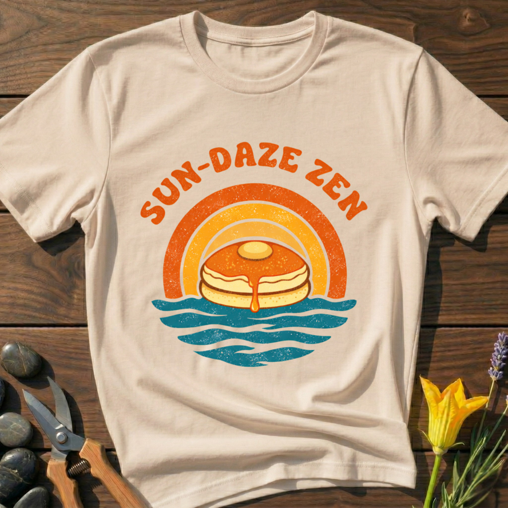 Sun Daze Zen T-Shirt - botanical nature graphic t-shirt, minimalist design, unisex tee for Nature Lovers, Garnder, Farmer, Plant Lovers