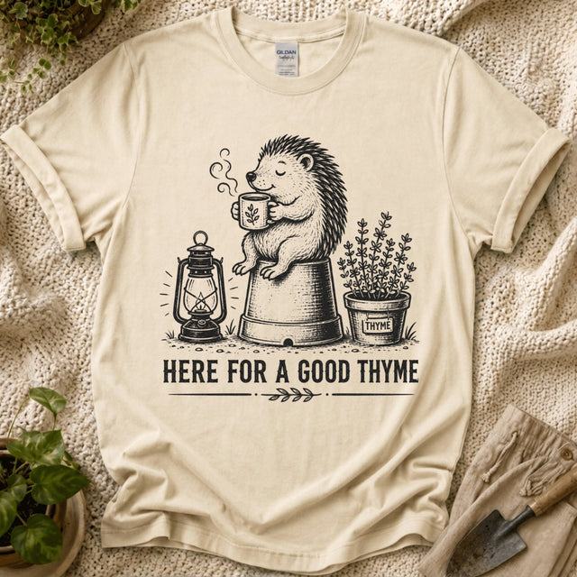 Good Thyme Hedgehog T-Shirt - Zen & Zucchinis garden graphic tee