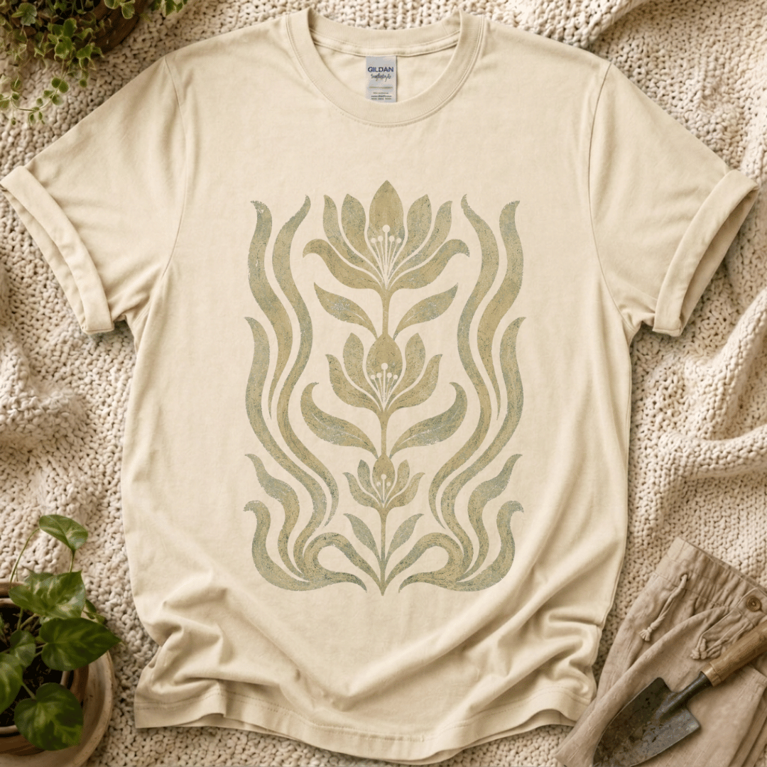 Folk Floral Slow Garden T-Shirt