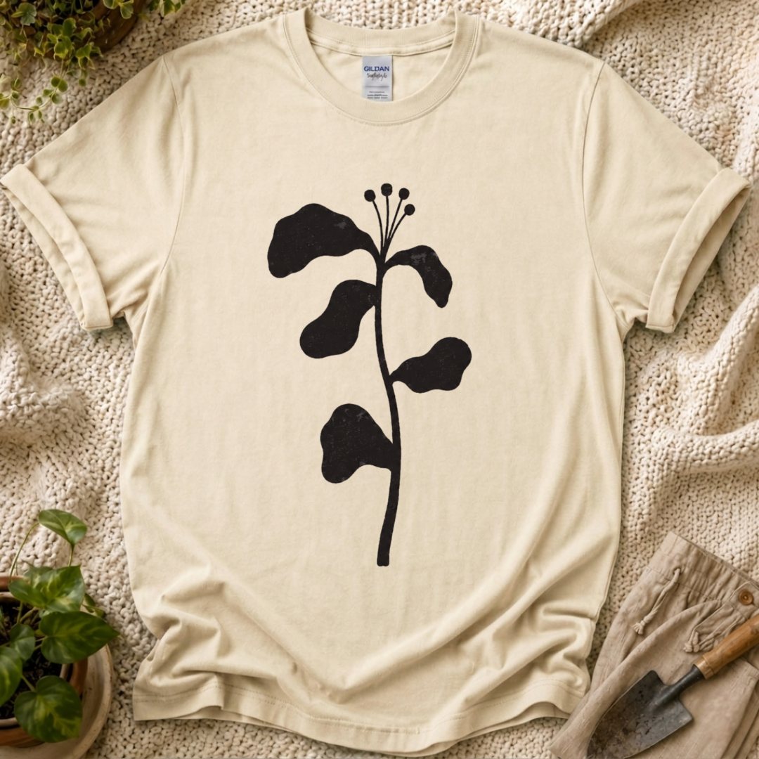Minimal Botanical Stem T-Shirt