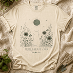 Cozy Botanical Garden Cat T-Shirt by Zen & Zucchinis Slow Garden Club