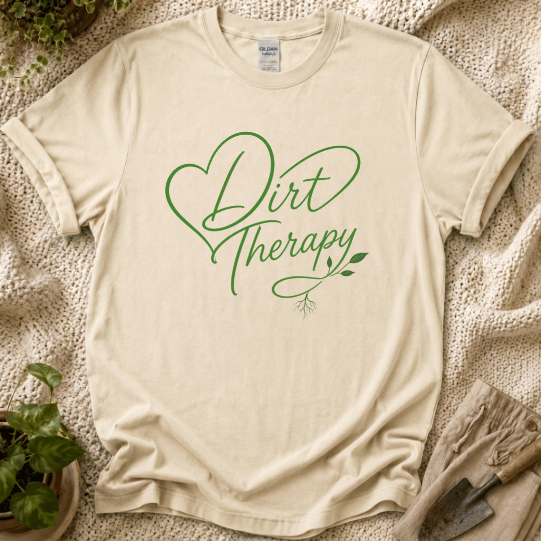 Dirt Therapy Botanical Gardener T-Shirt by Zen & Zucchinis Slow Garden Club