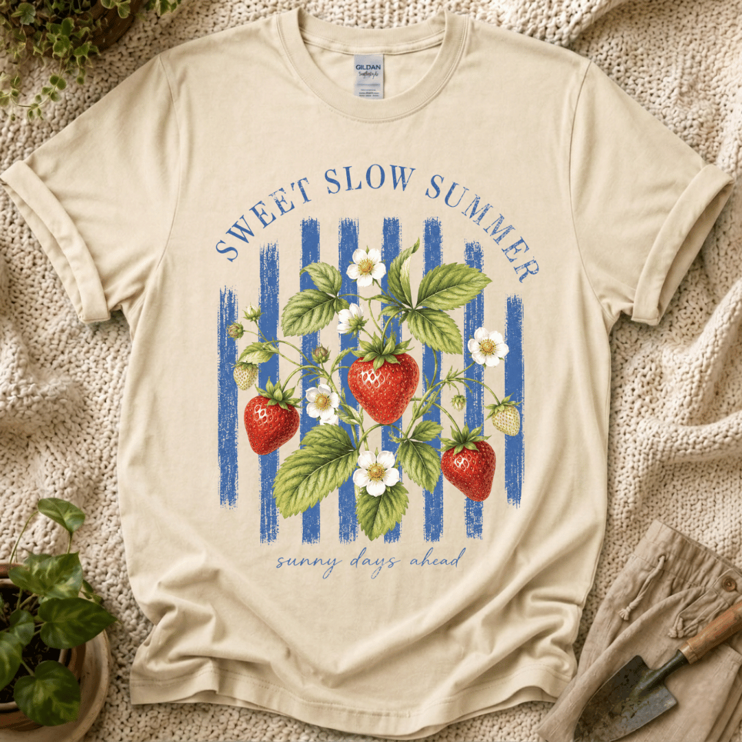 Sweet Slow Summer Strawberry Stripes T-Shirt