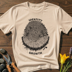 Identity Growth T-Shirt - botanical nature graphic t-shirt, minimalist design, unisex tee”