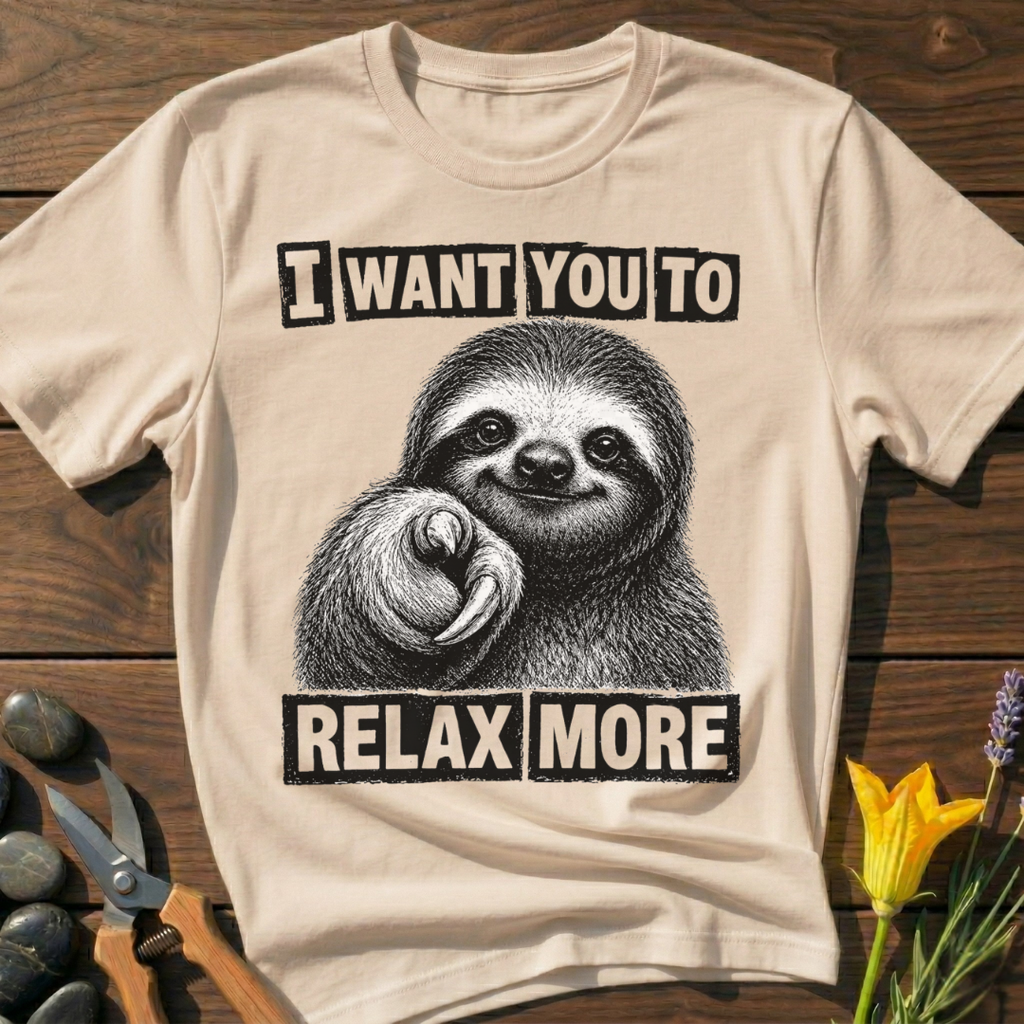 RELAX MORE T-Shirt - botanical nature graphic t-shirt, minimalist design, unisex tee”