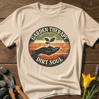Garden Therapy Dirt Soul T-Shirt - botanical nature graphic t-shirt, minimalist design, unisex tee for Nature Lovers, Garnder, Farmer, Plant Lovers