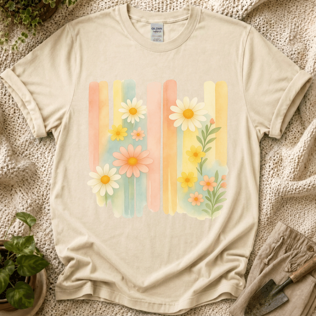 Flower Watercolor Wall T-Shirt by Zen & Zucchinis Slow Garden Club