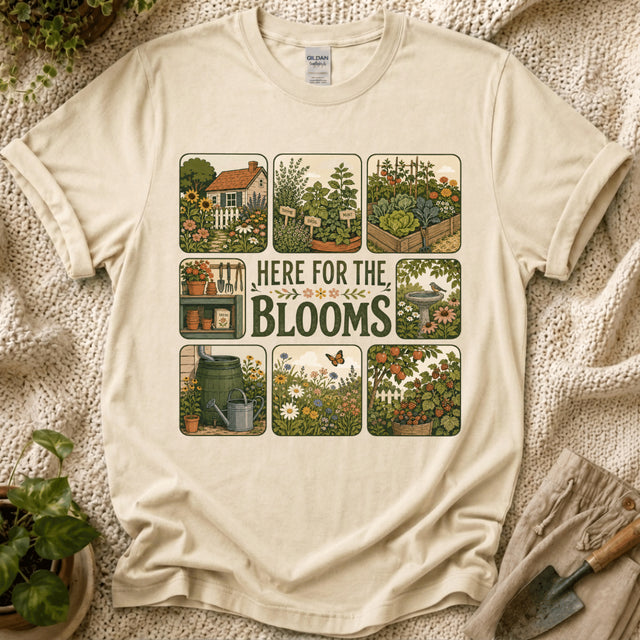 Here For The Bloom T-Shirt - Zen & Zucchinis garden graphic tee