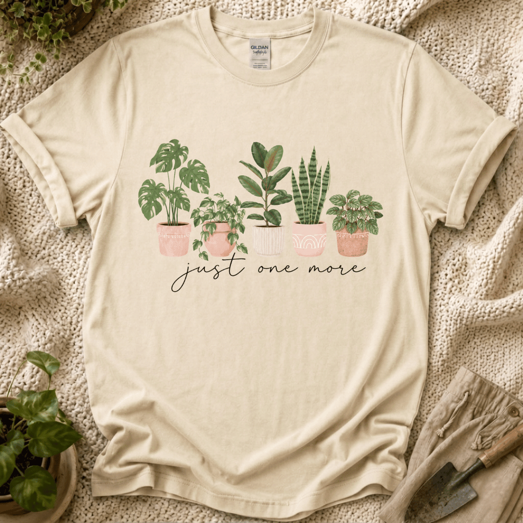 Just One More Houseplant T-Shirt by Zen & Zucchinis Slow Garden Club