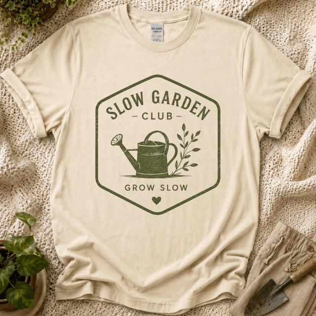 Slow Garden Club Badge T-Shirt by Zen & Zucchinis Slow Garden Club