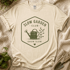 Slow Garden Club Badge T-Shirt by Zen & Zucchinis Slow Garden Club