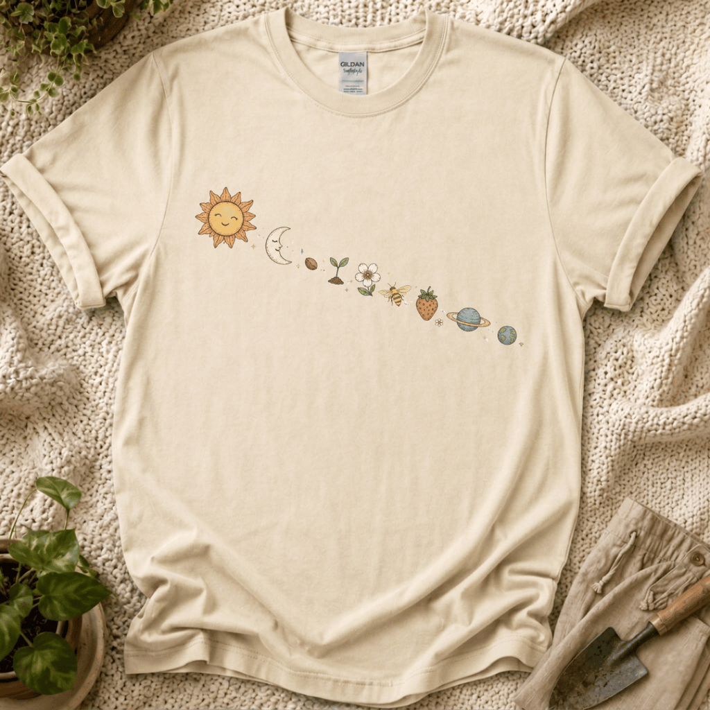 Garden Galaxy Strip T-Shirt - Zen & Zucchinis garden graphic tee