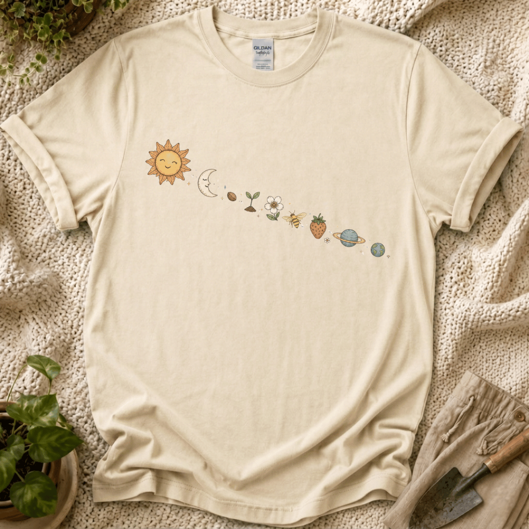 Garden Galaxy Strip T-Shirt - Zen & Zucchinis garden graphic tee