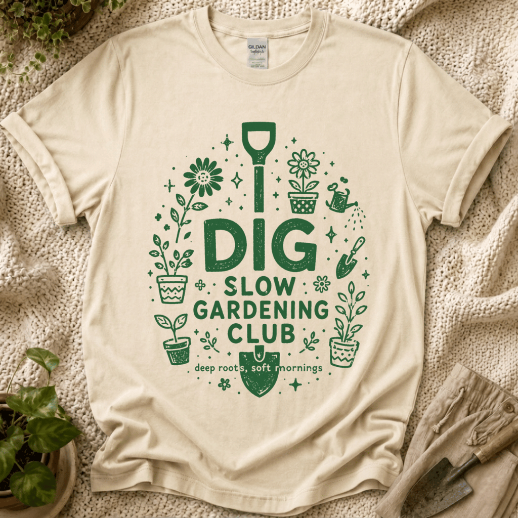 Dig In The Slow Garden Club T-Shirt by Zen & Zucchinis Slow Garden Club