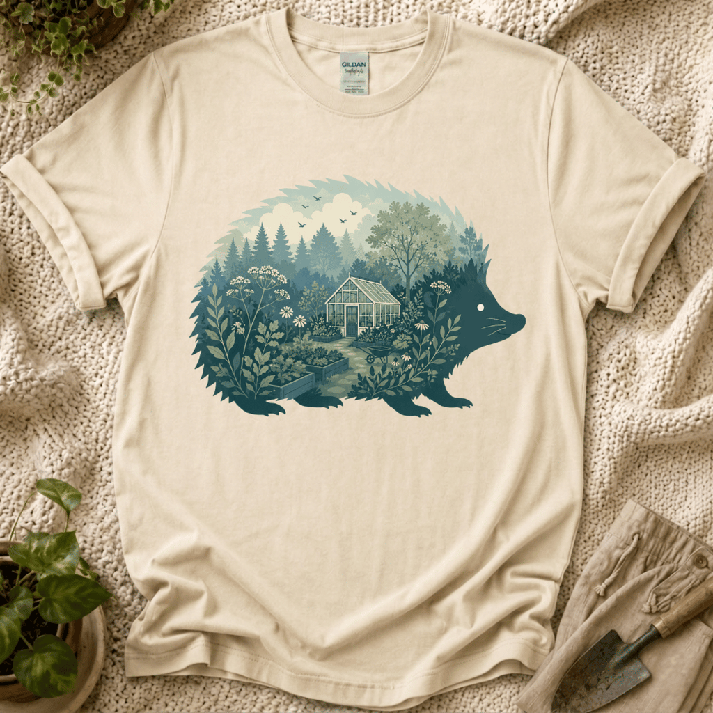 Hedgehog Garden Silhouette T-Shirt