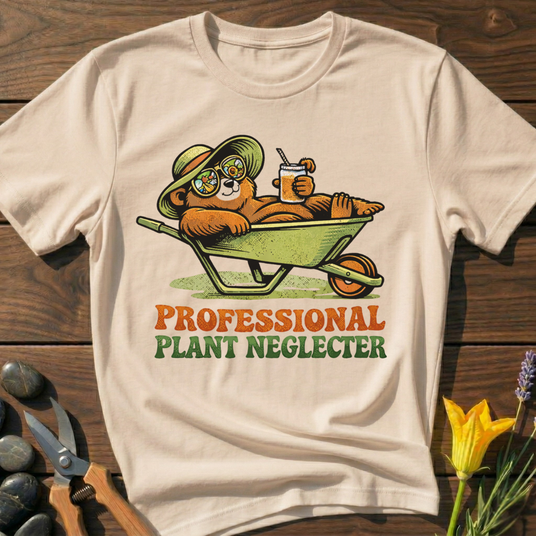 Professional Plant Neglecter T-Shirt - botanical nature graphic t-shirt, minimalist design, unisex tee”