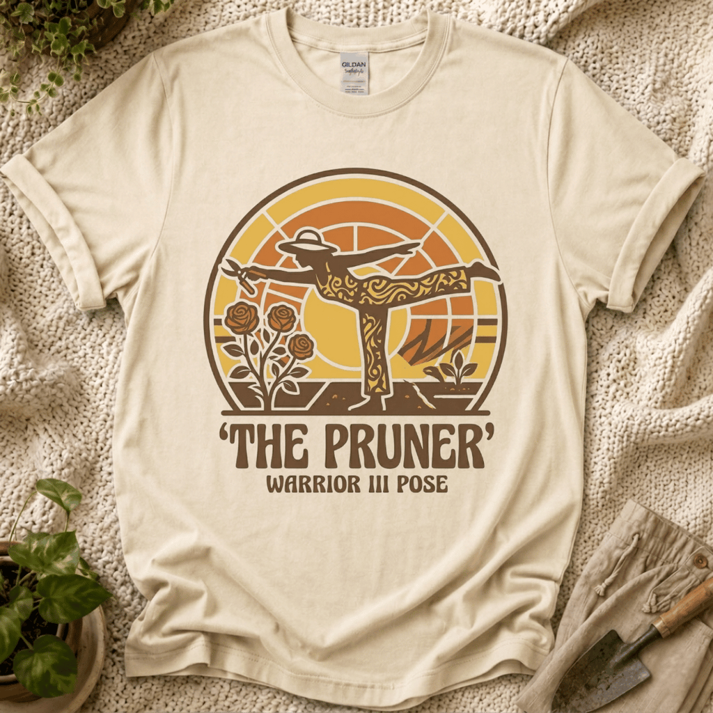 The Pruner Gardening Pose T-Shirt by Zen & Zucchinis Slow Garden Club