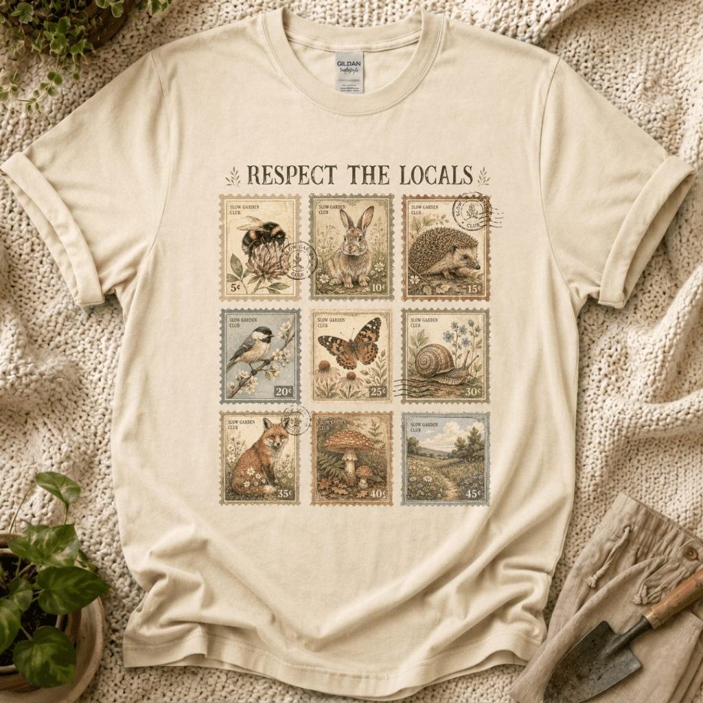 Respect the Locals Garden Friends T-Shirt by Zen & Zucchinis Slow Garden Club