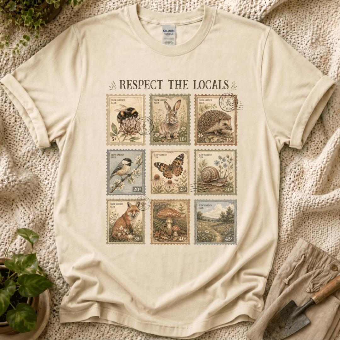 Respect the Locals Garden Friends T-Shirt by Zen & Zucchinis Slow Garden Club