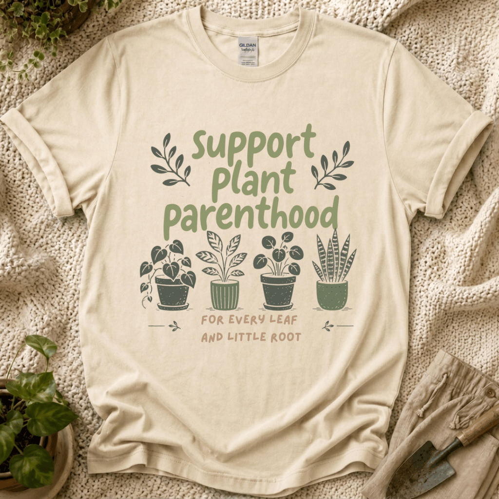 Support Plant Parenthood T-Shirt by Zen & Zucchinis Slow Garden Club