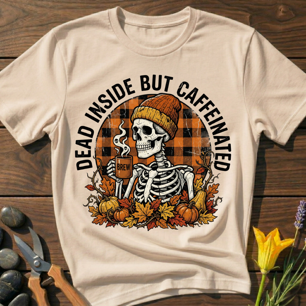 Dead Inside But T-Shirt - botanical nature graphic t-shirt, minimalist design, unisex tee for Nature Lovers, Garnder, Farmer, Plant Lovers