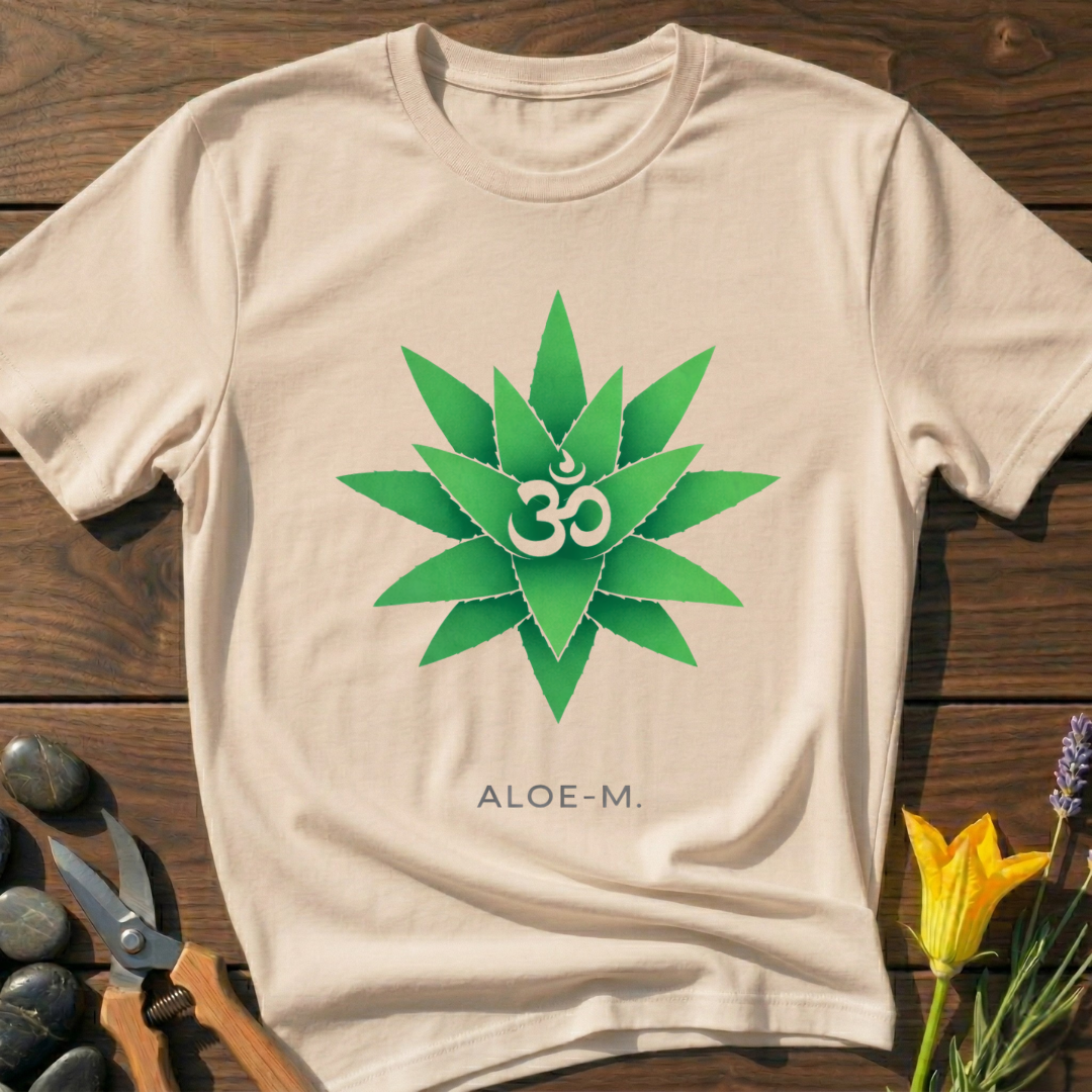 ALOE-M T-Shirt - botanical nature graphic t-shirt, minimalist design, unisex tee for Nature Lovers, Garnder, Farmer, Plant Lovers