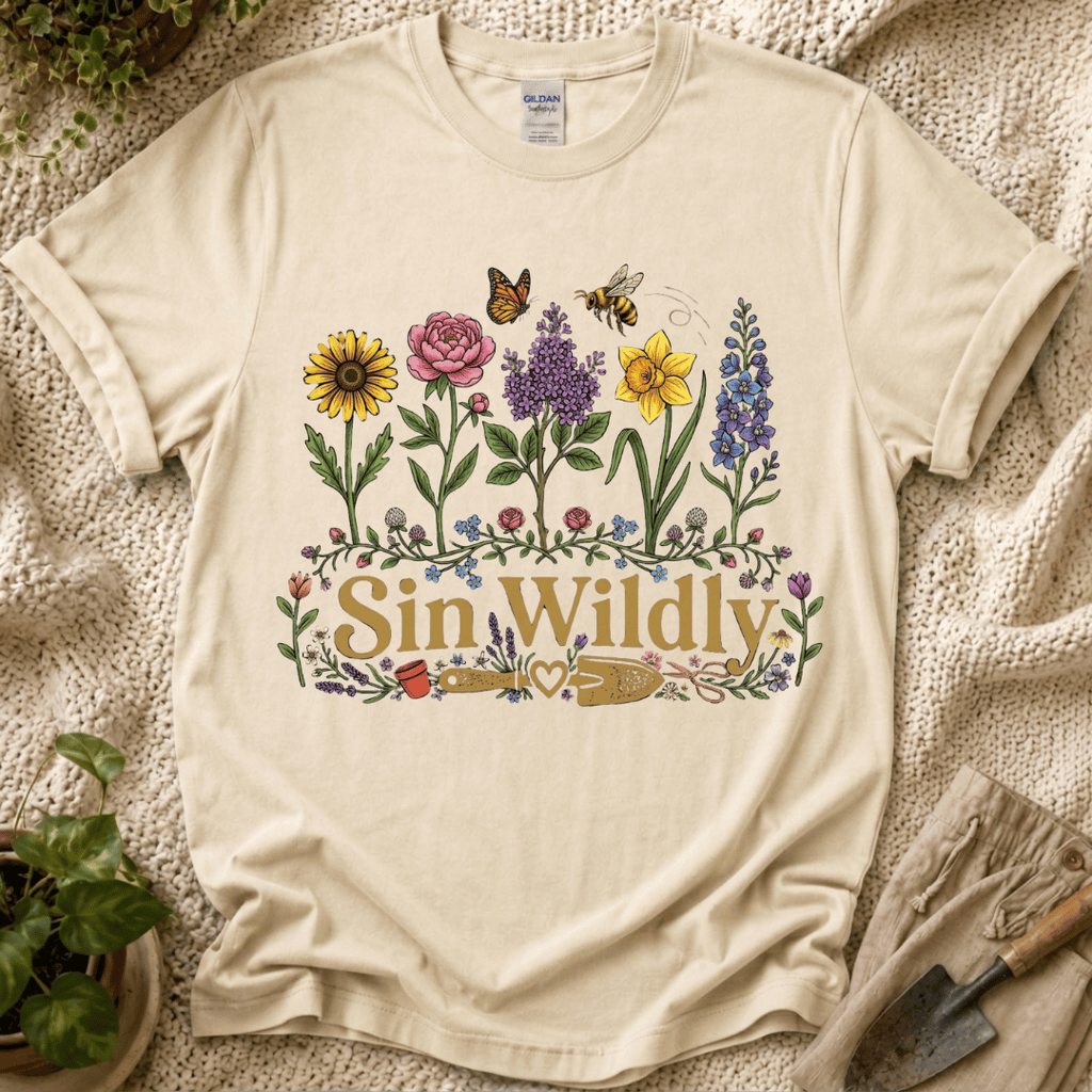 Shine Wildly Summer Flower T-Shirt by Zen & Zucchinis Slow Garden Club