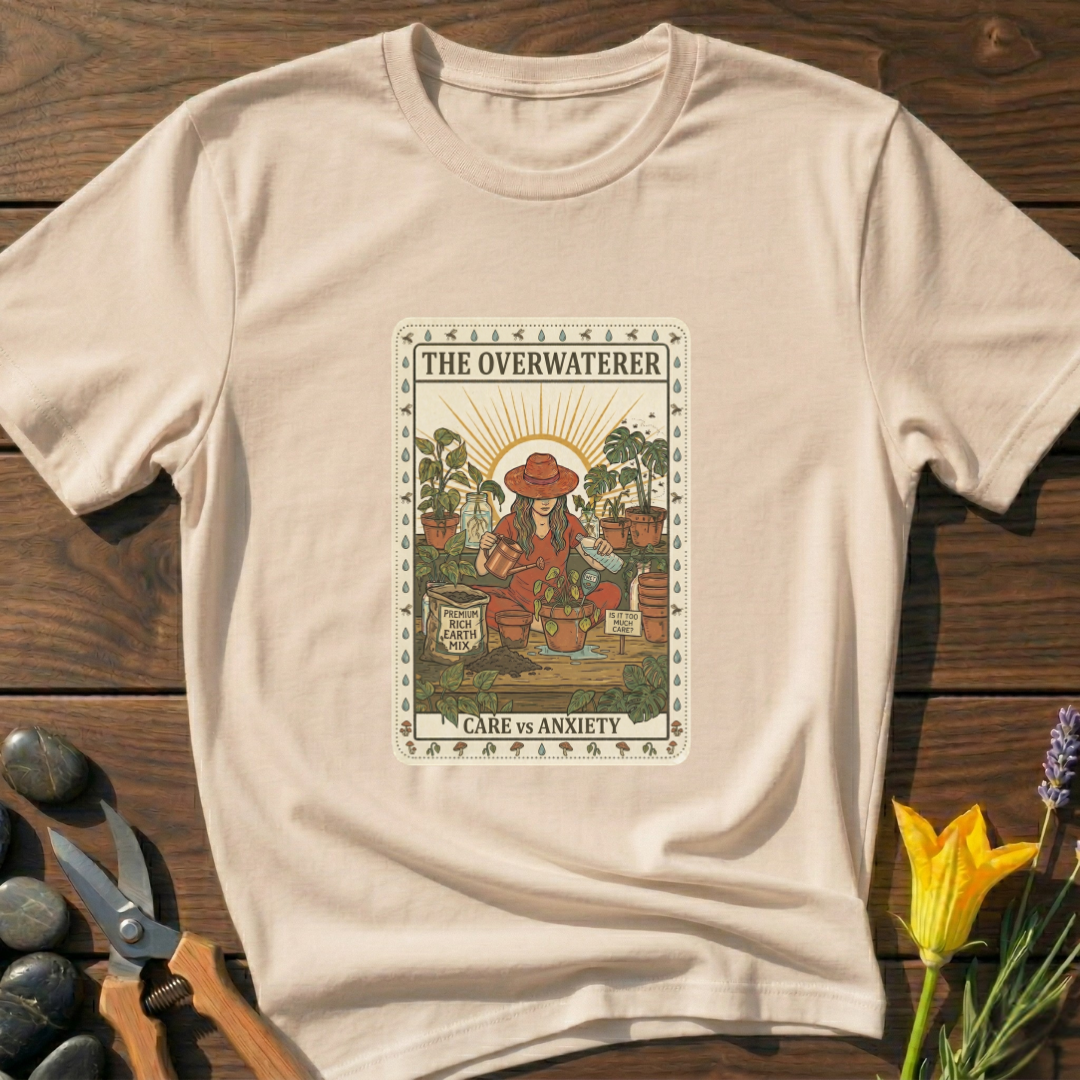 The Overwaterer T-Shirt - botanical nature graphic t-shirt, minimalist design, unisex tee”