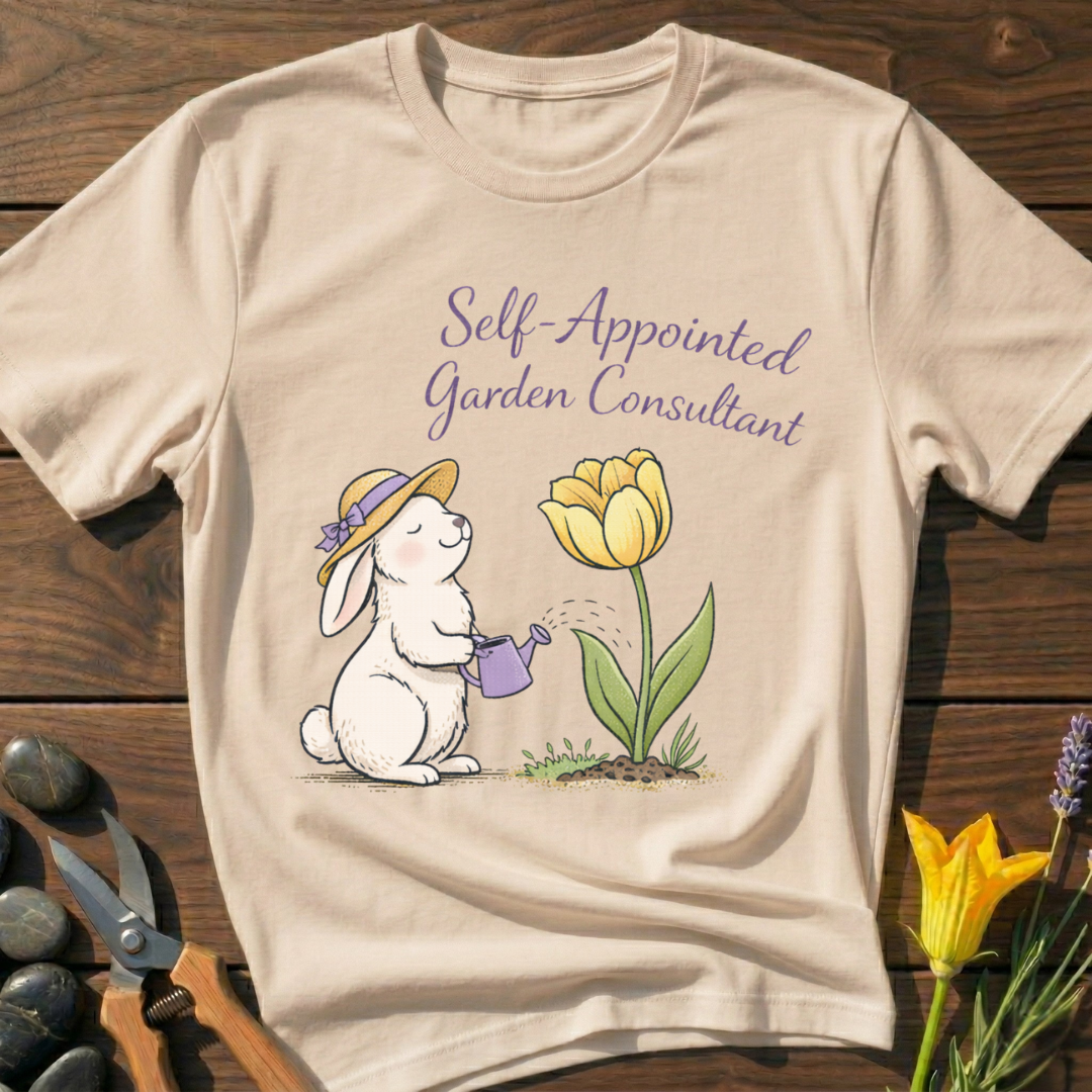 Garden Consultant T-Shirt - botanical nature graphic t-shirt, minimalist design, unisex tee for Nature Lovers, Garnder, Farmer, Plant Lovers