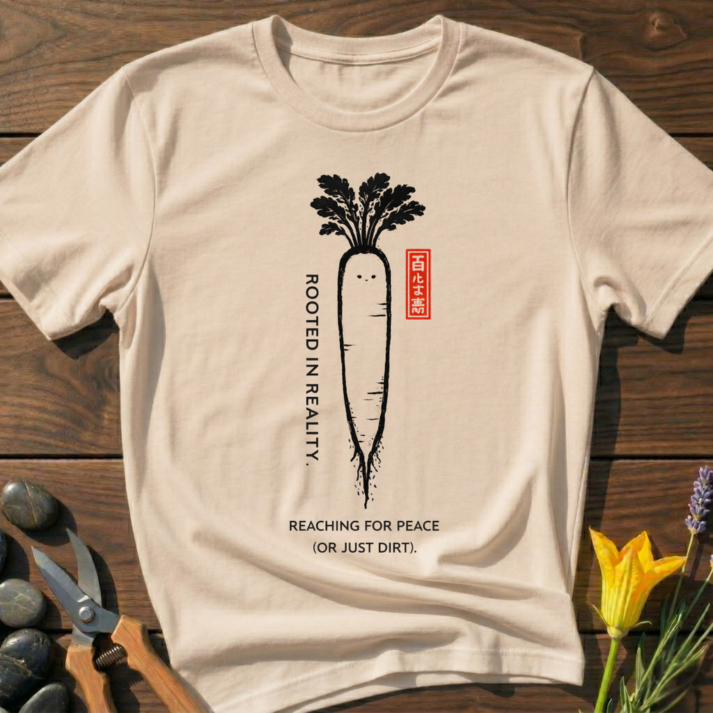 Rooted in Reality T-Shirt - botanical nature graphic t-shirt, minimalist design, unisex tee for Nature Lovers, Garnder, Farmer, Plant Lovers