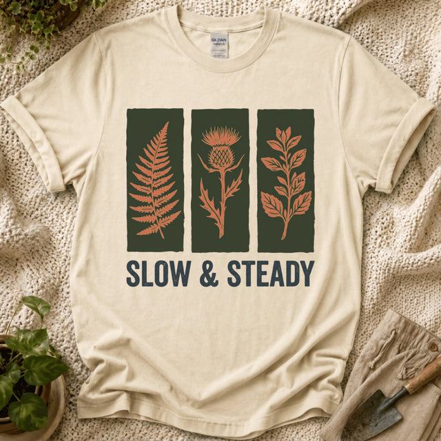 Slow And Steady Art Flower T-Shirt - Zen & Zucchinis garden graphic tee