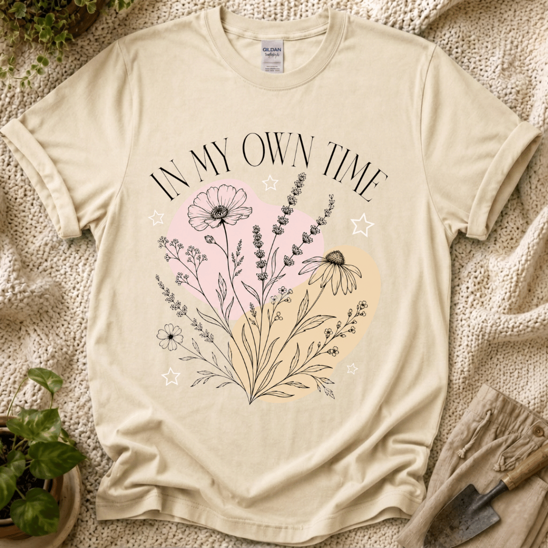 In My Own Time Boho Botanical T-Shirt by Zen & Zucchinis Slow Garden Club