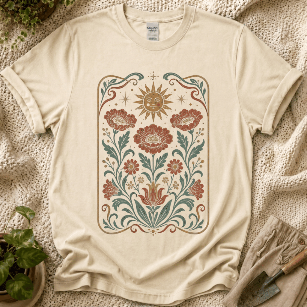 Celestial Folk Garden Sun Floral T-Shirt