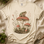 Frog on Mushrooms Cottage Garden T-Shirt