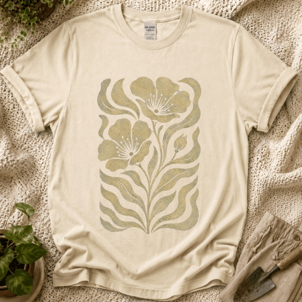 Vintage Botanical Bloom T-Shirt by Zen & Zucchinis Slow Garden Club