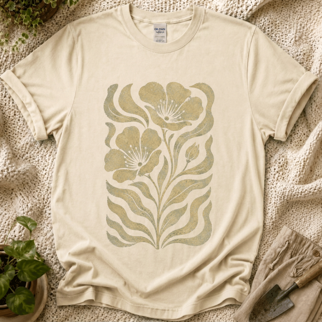 Vintage Botanical Bloom T-Shirt by Zen & Zucchinis Slow Garden Club