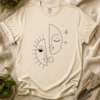 Sun and Moon Celestial Line Art T-Shirt by Zen & Zucchinis Slow Garden Club