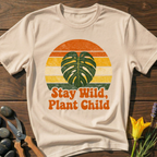 Stay Wild Plant Child T-Shirt - botanical nature graphic t-shirt, minimalist design, unisex tee for Nature Lovers, Garnder, Farmer, Plant Lovers