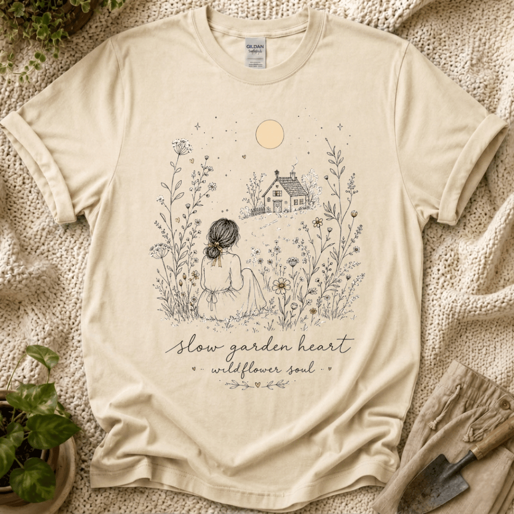Slow Garden Heart Wildflower Soul T-Shirt
