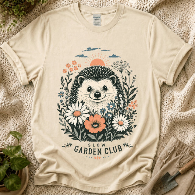 Hedgehog Garden Sunset T-Shirt - Zen & Zucchinis garden graphic tee