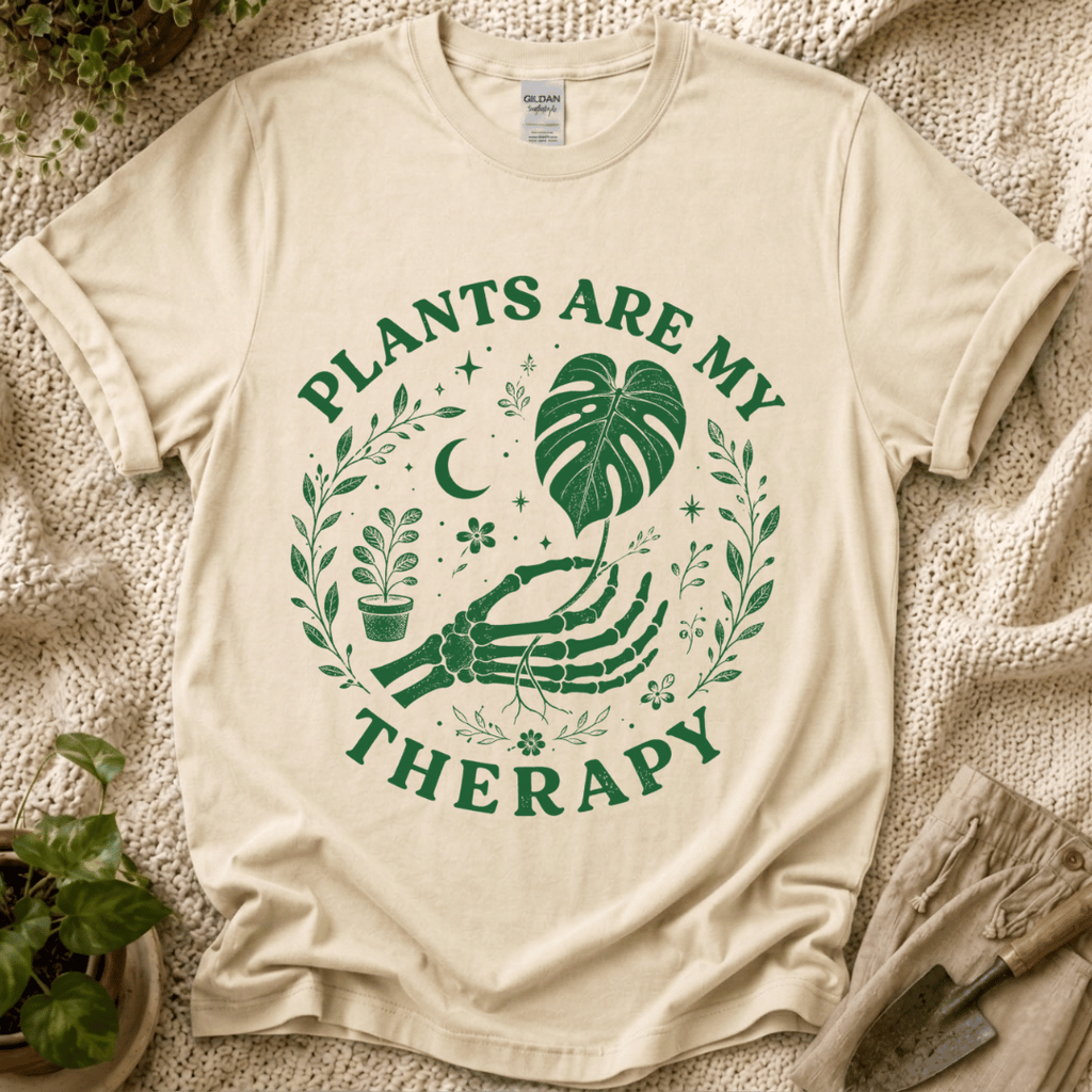 Plants Are My Therapy Botanical T-Shirt by Zen & Zucchinis Slow Garden Club