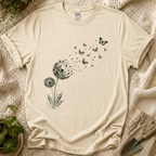 Dandelion Butterfly in the Wind T-Shirt by Zen & Zucchinis Slow Garden Club