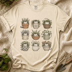Kitties in Flower Pots T-Shirt by Zen & Zucchinis Slow Garden Club