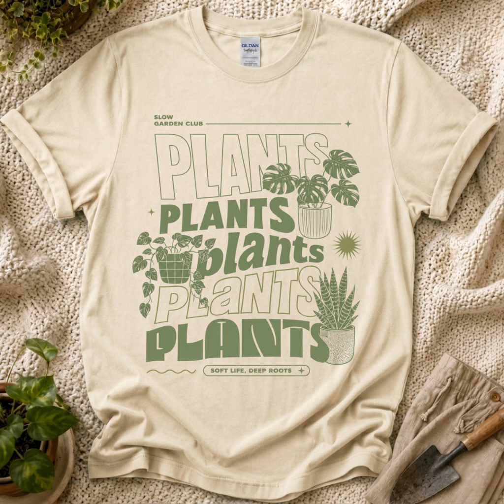 Plant Plant Plants T-Shirt by Zen & Zucchinis Slow Garden Club