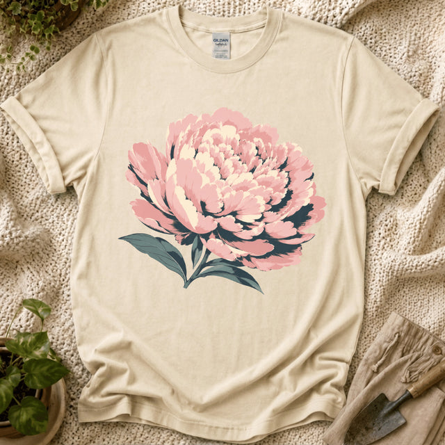 Blush Peony Flower Bloom T-Shirt by Zen & Zucchinis Slow Garden Club